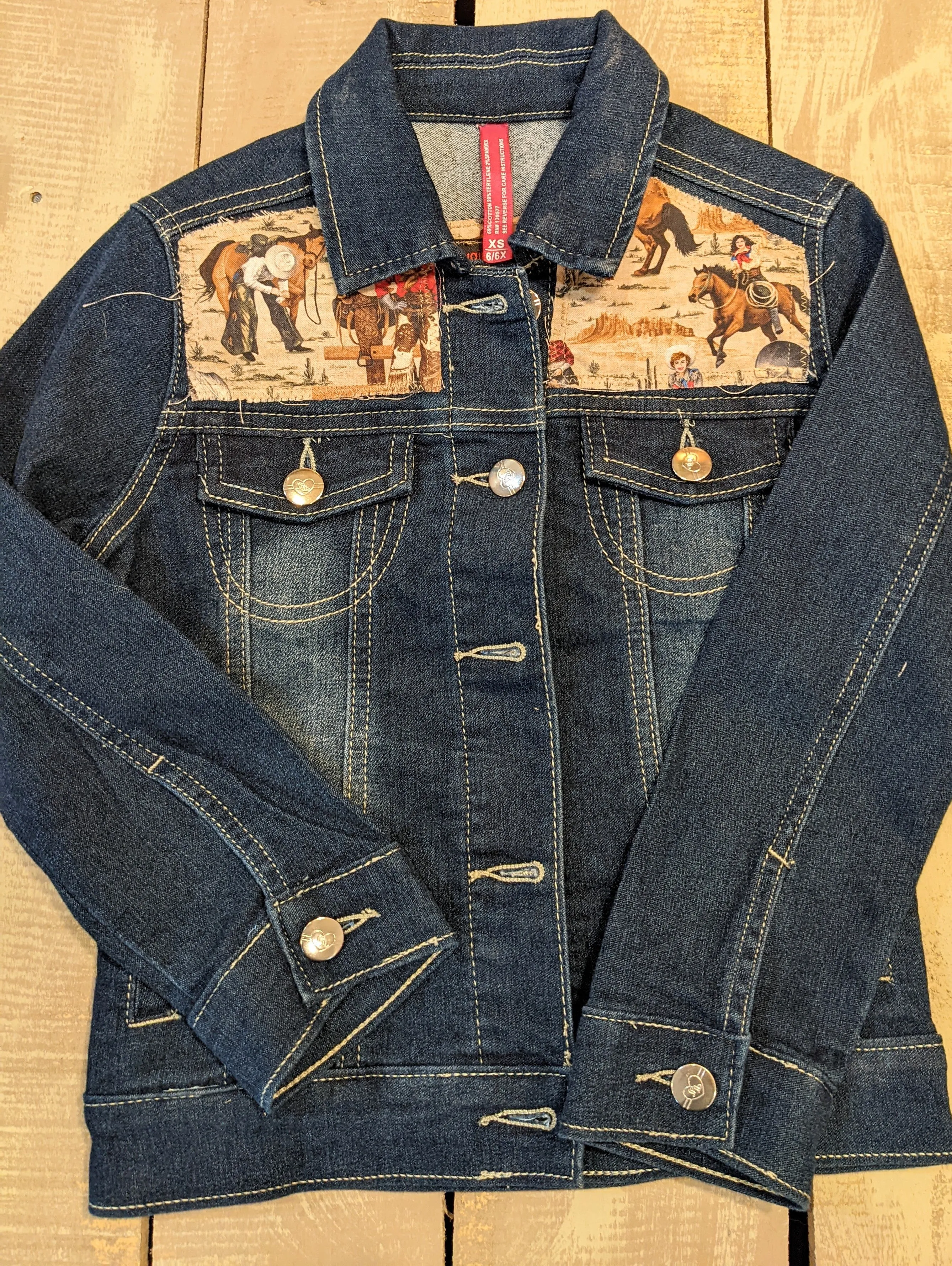 Cowgirls, Horses, Dogs | Girls Vintage Jean Jacket