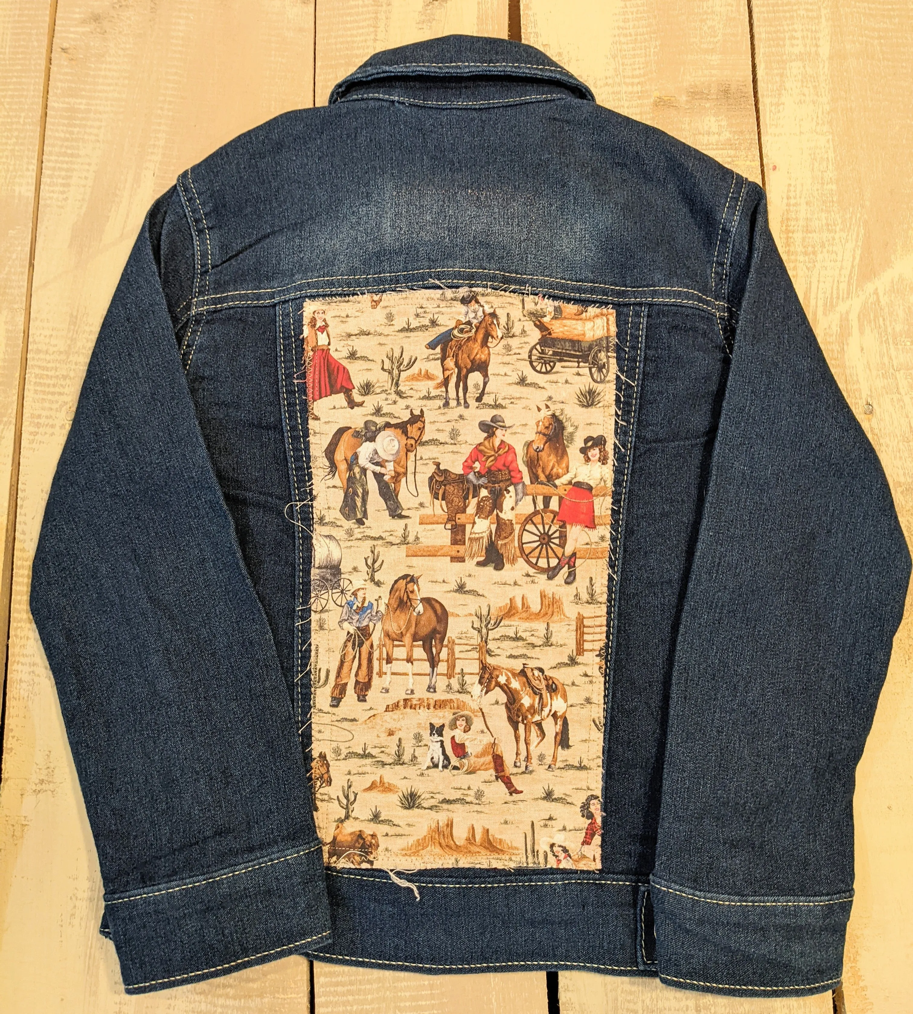 Cowgirls, Horses, Dogs | Girls Vintage Jean Jacket