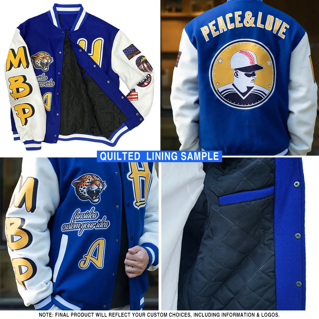 Custom Black Aqua-White Bomber Full-Snap Varsity Letterman Two Tone Jacket