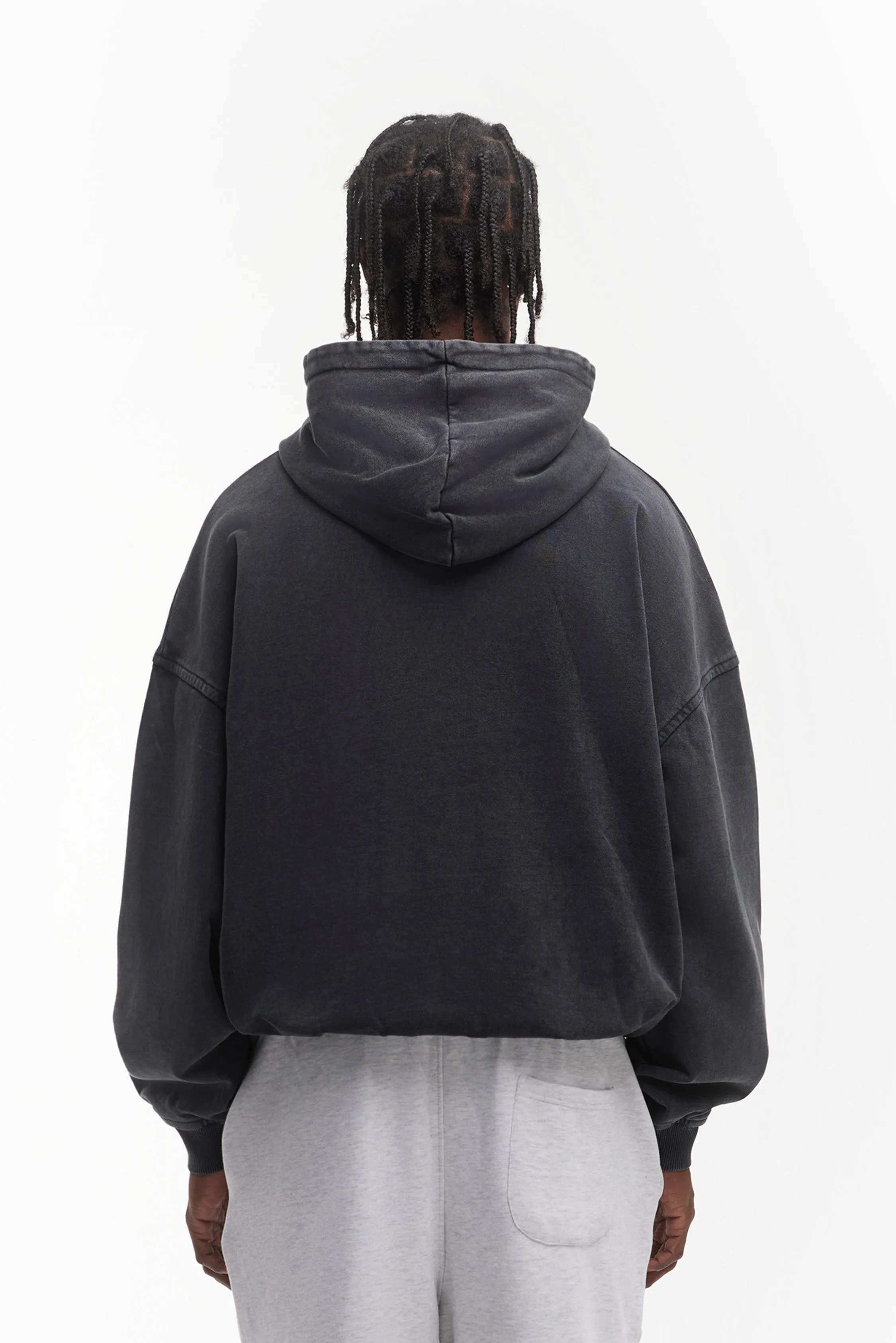 DAWN BLACK WASHED HOODIE