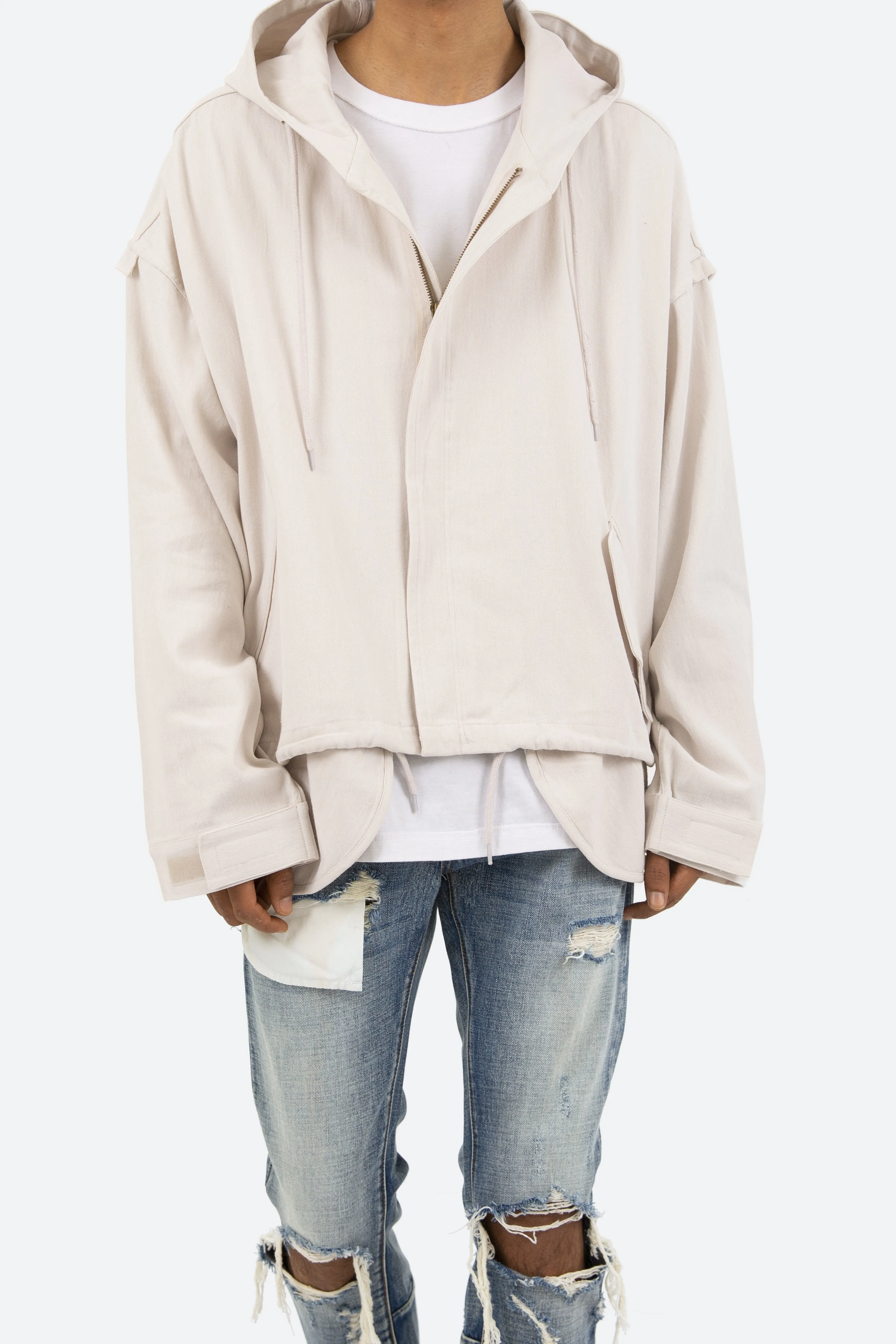 Deconstructed Twill Jacket - Pale Tan