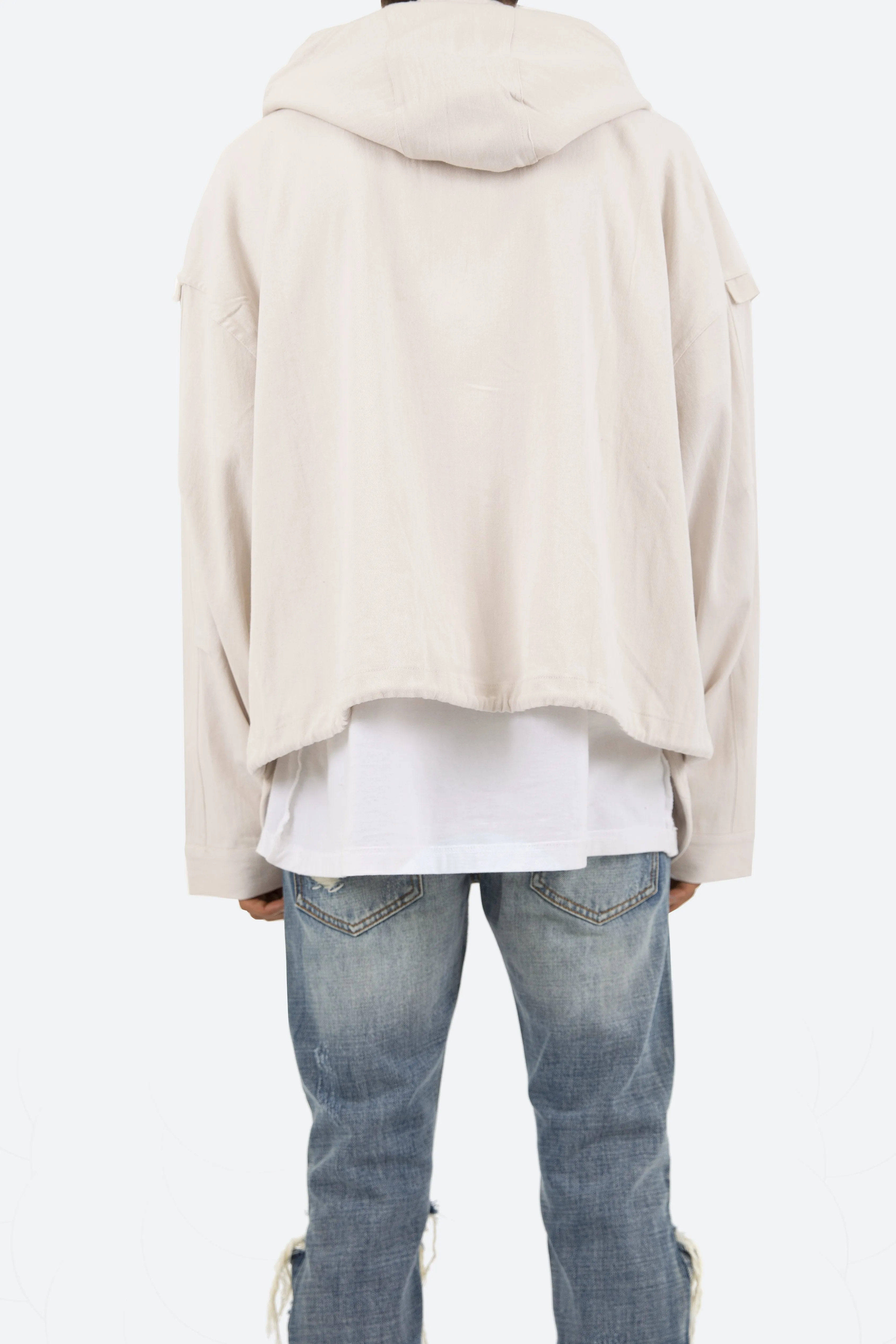 Deconstructed Twill Jacket - Pale Tan