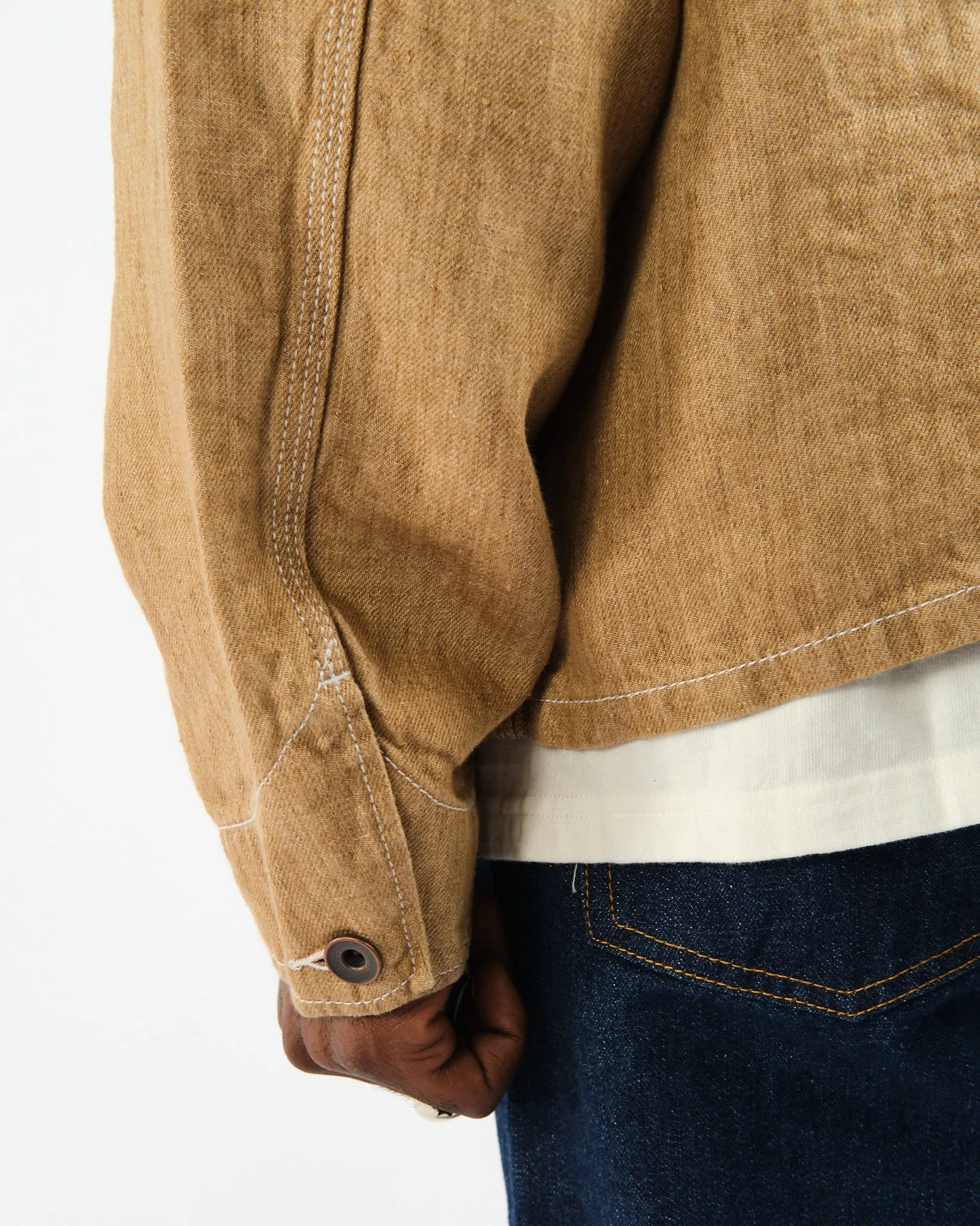 Engineer Jacket Twill Linen Brown