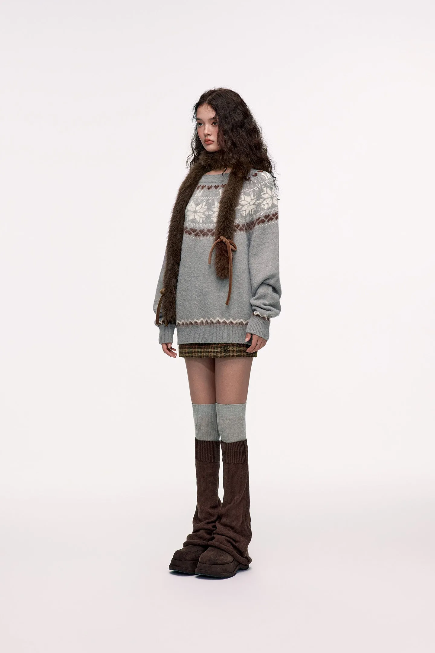 Fair Isle Jacquard Lazy Atmosphere Knitted Sweater