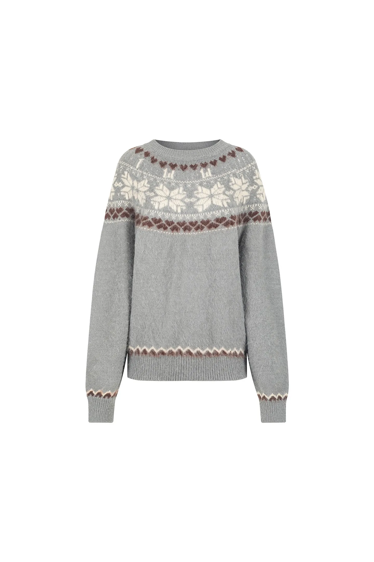 Fair Isle Jacquard Lazy Atmosphere Knitted Sweater