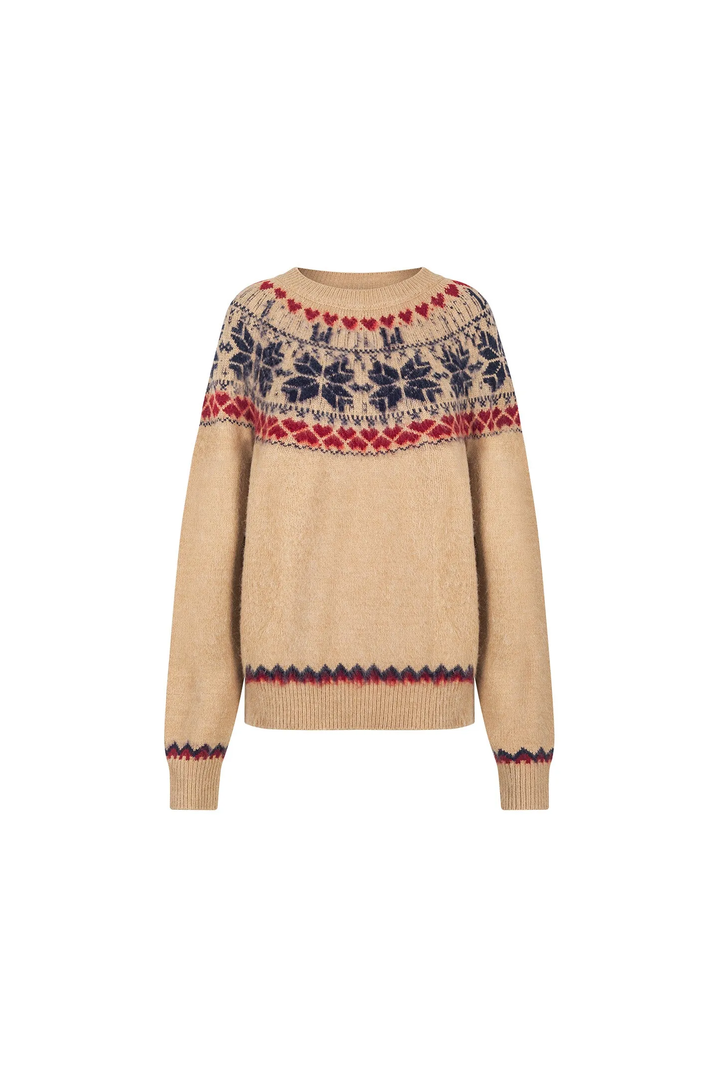 Fair Isle Jacquard Lazy Atmosphere Knitted Sweater