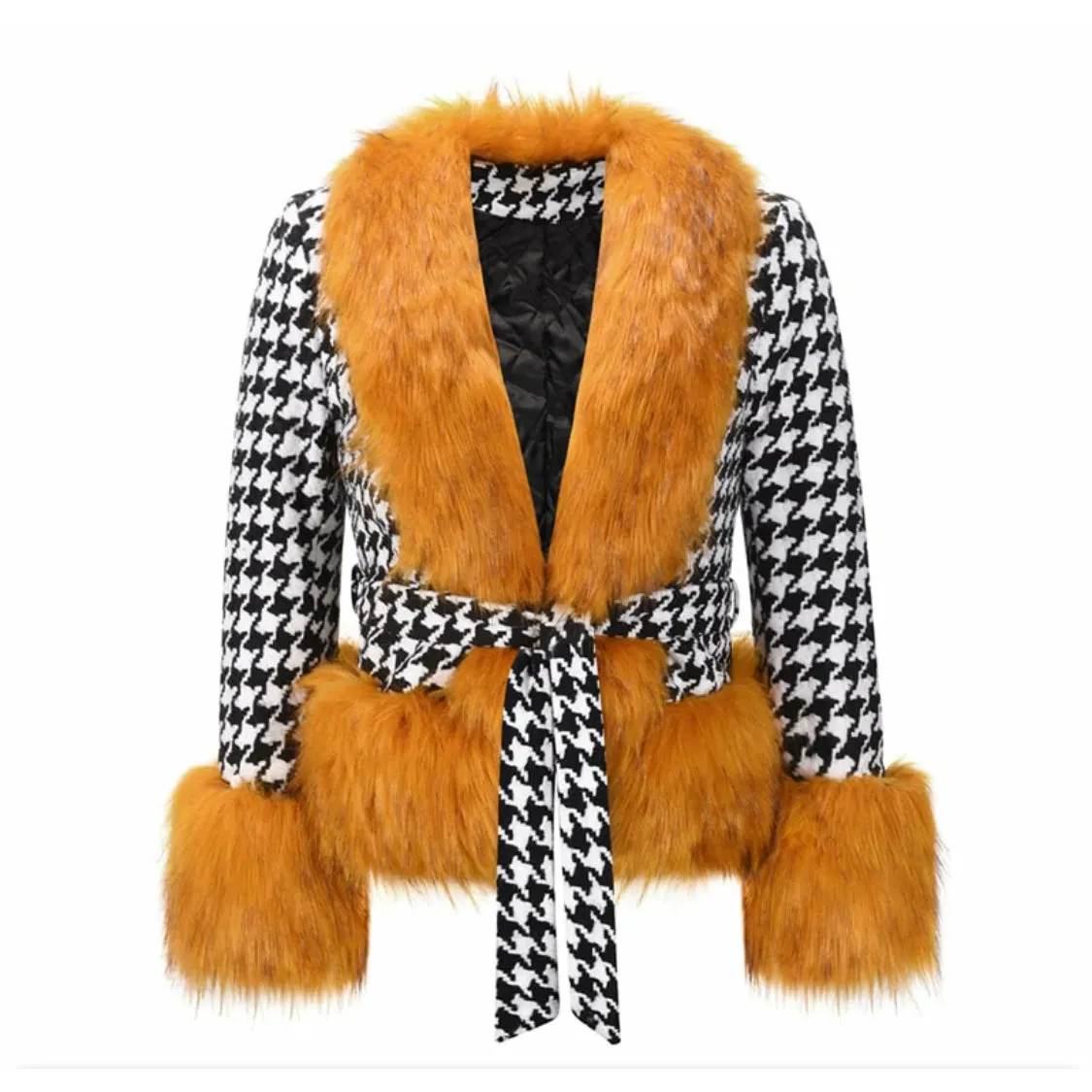 Faux Fur Collar Short Coat