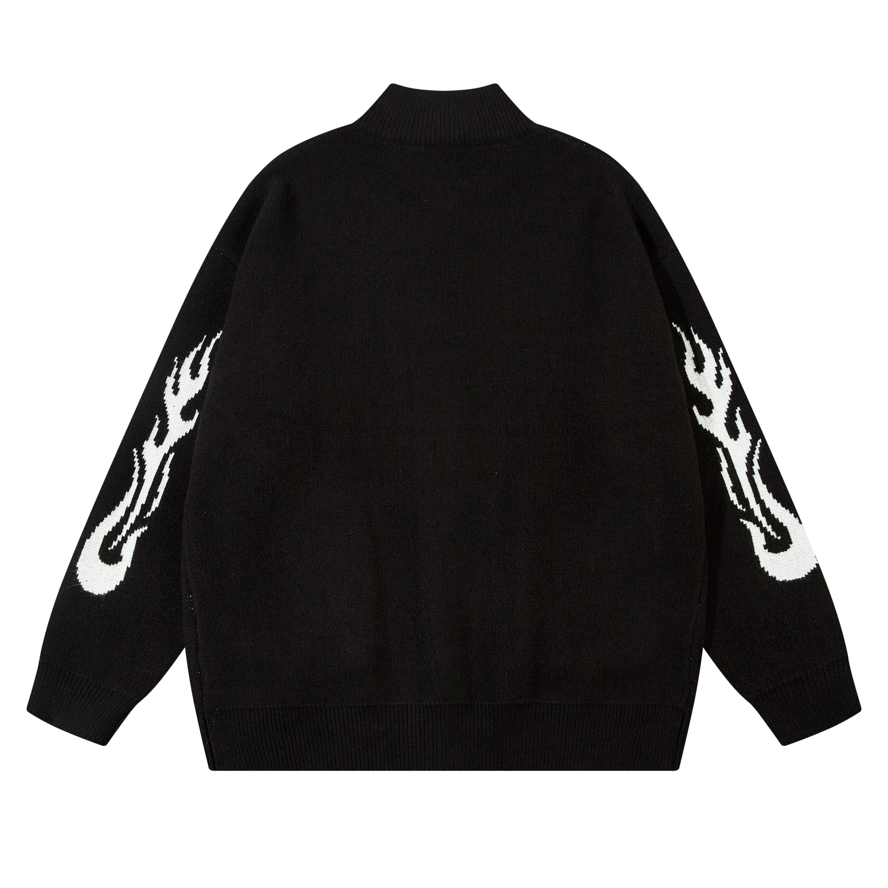 Flame Surge | Oversized Hip Hop Knit Jacket