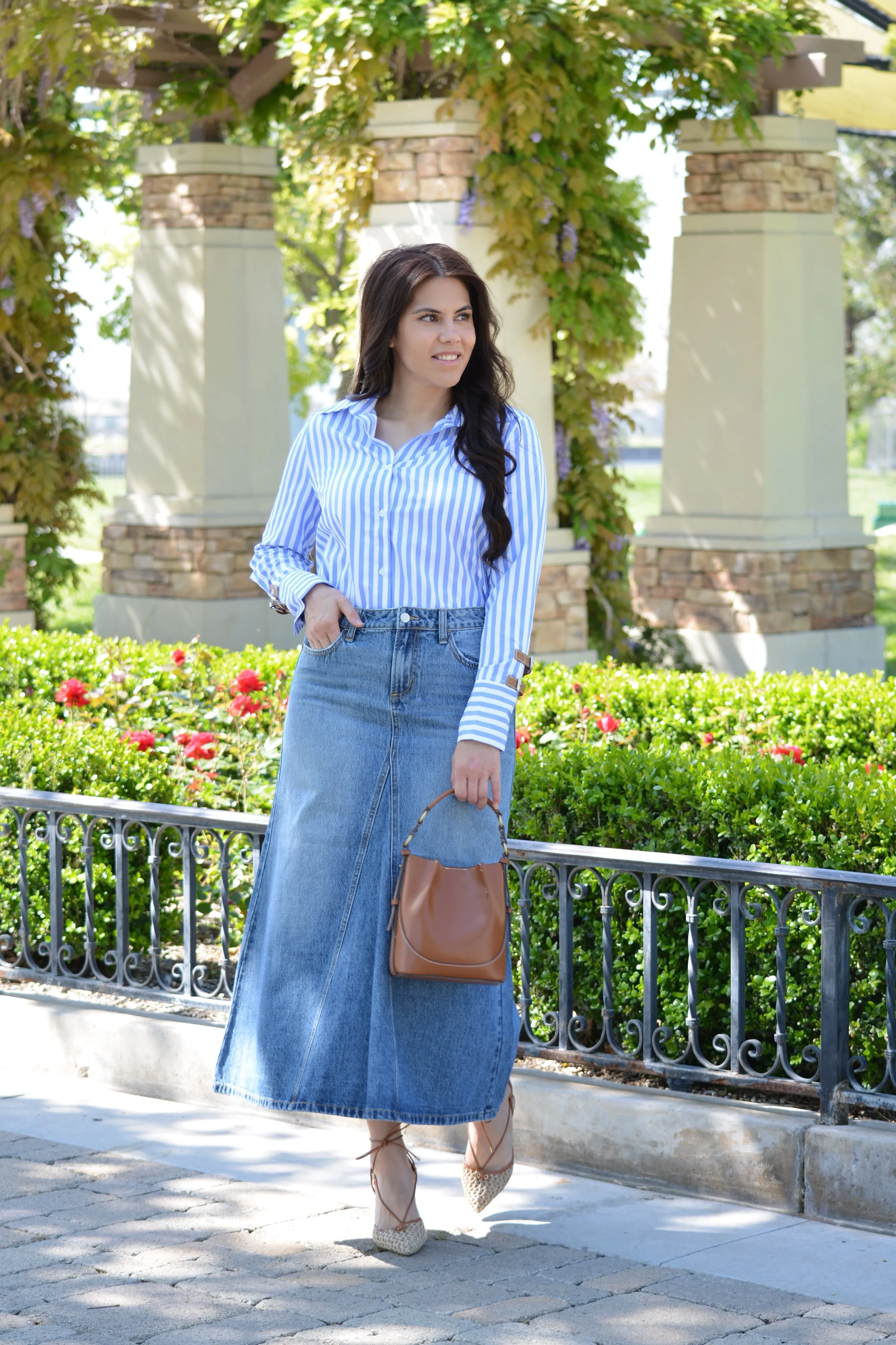 Francesca Periwinkle Stripe Top