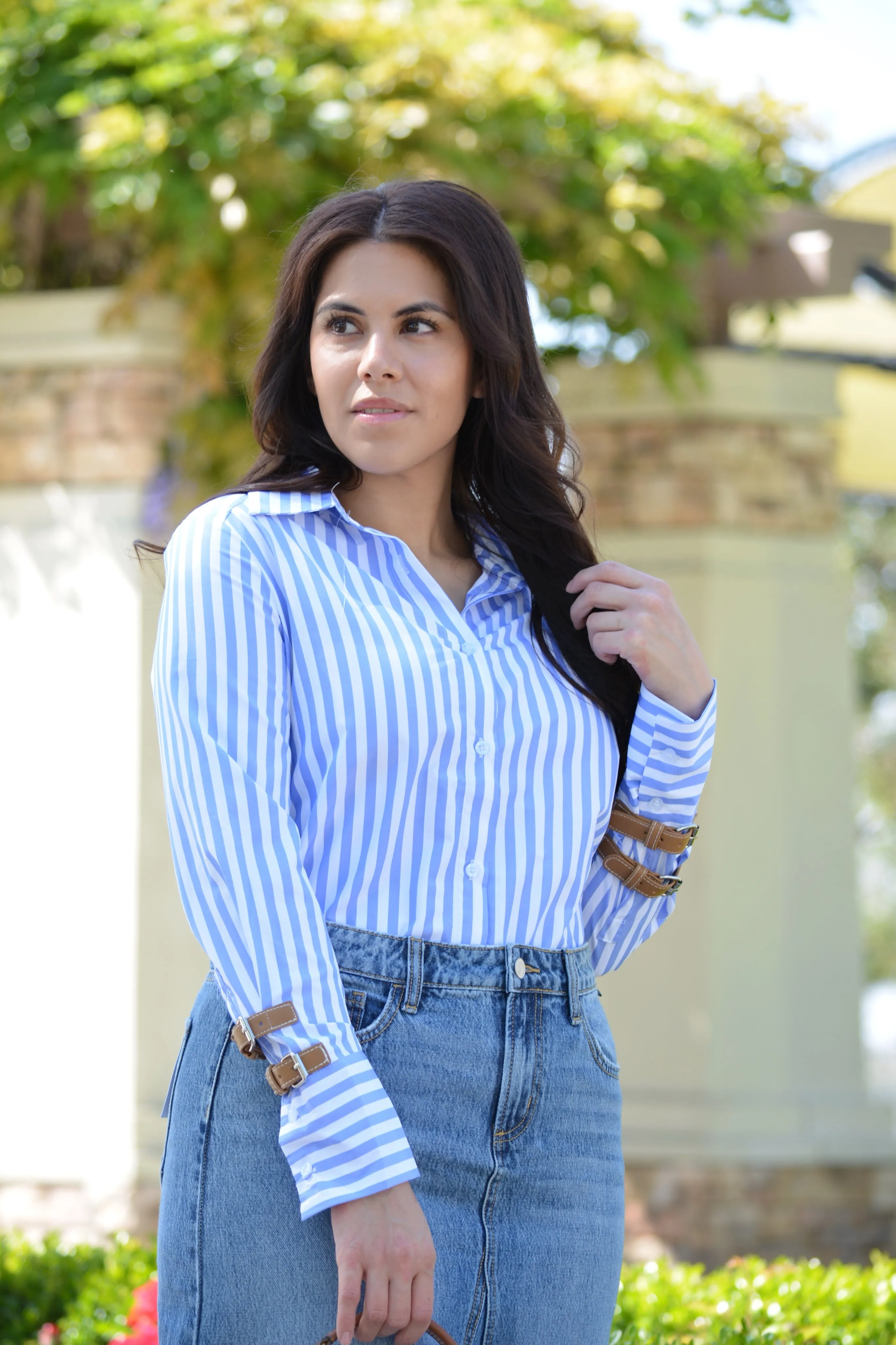 Francesca Periwinkle Stripe Top