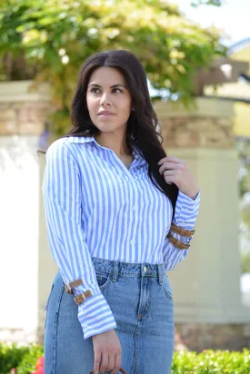 Francesca Periwinkle Stripe Top