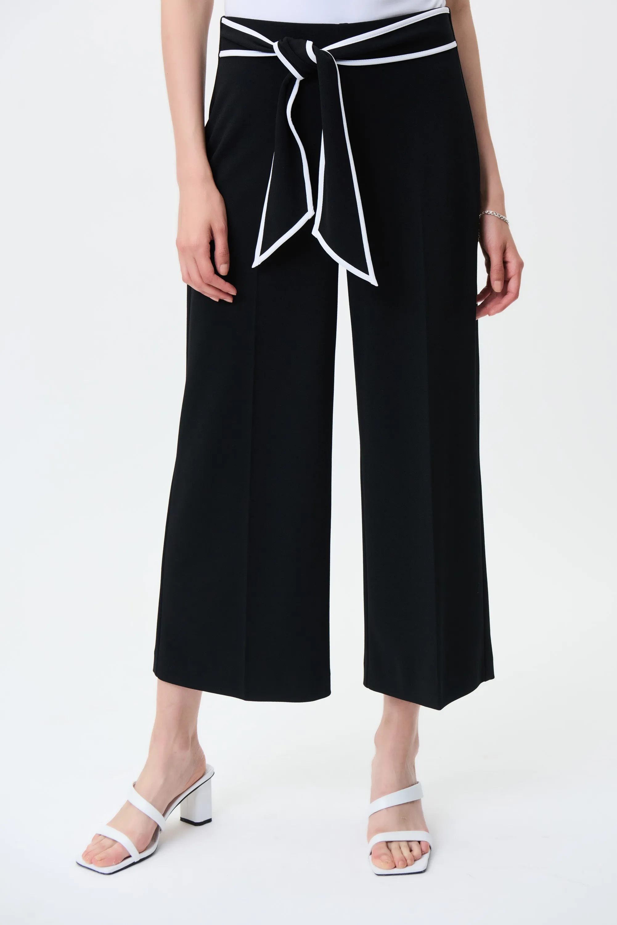 Front Tie Wide Leg Ankle Pant