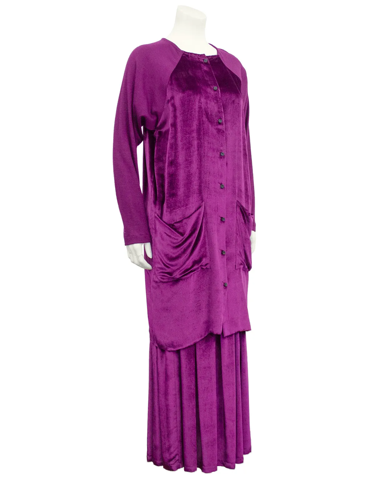 Fuschia Velvet and Wool Jersey Ensemble