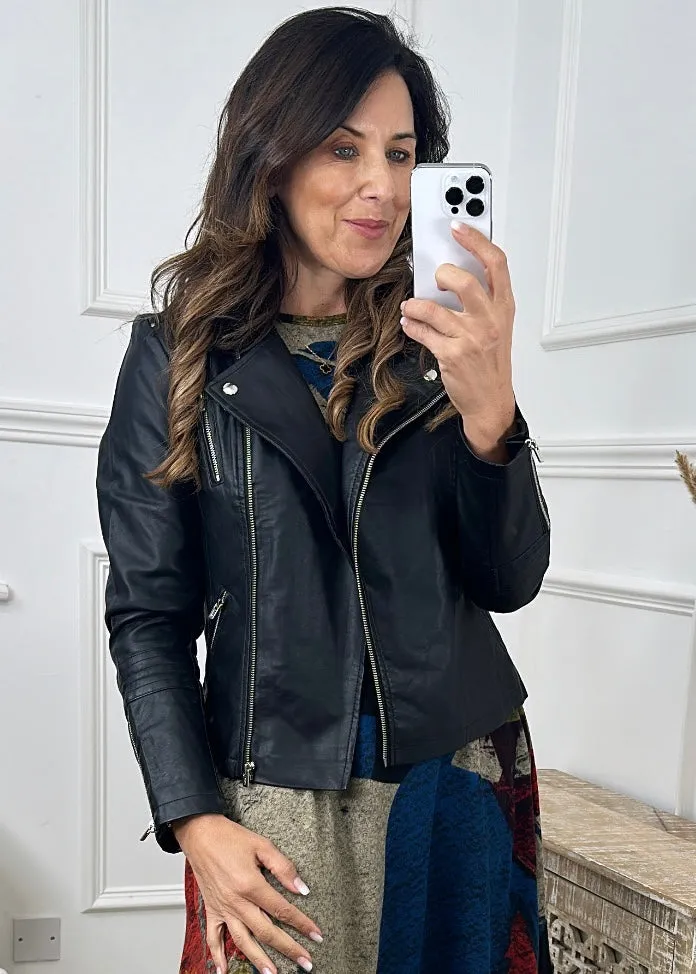 Gemma Black Biker Jacket