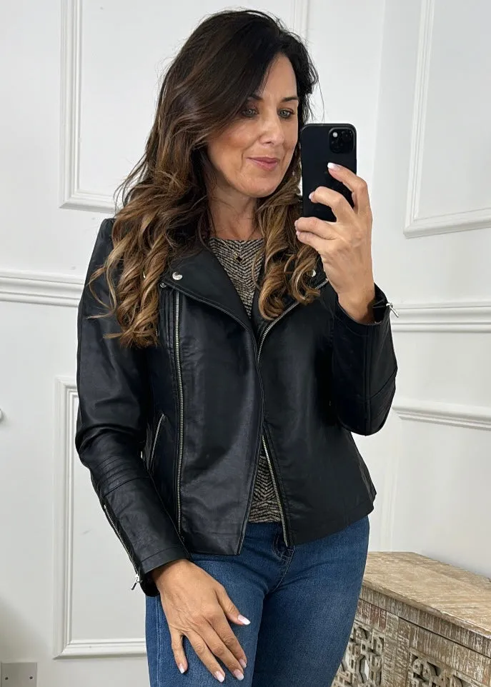 Gemma Black Biker Jacket