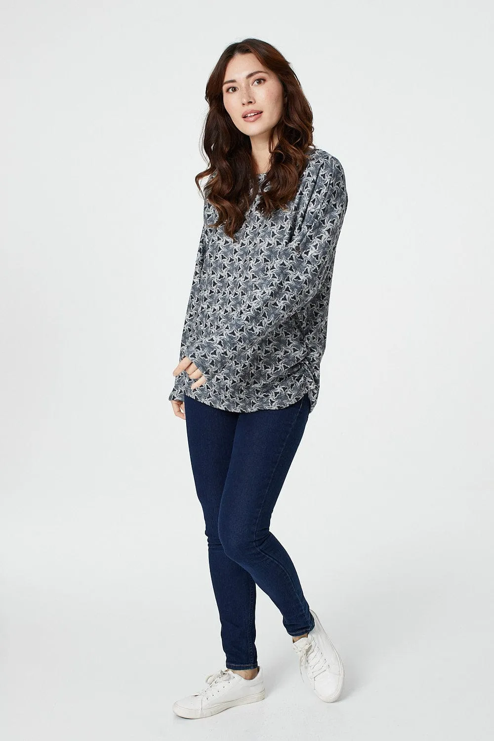 Geo Print Slouchy Sweatshirt