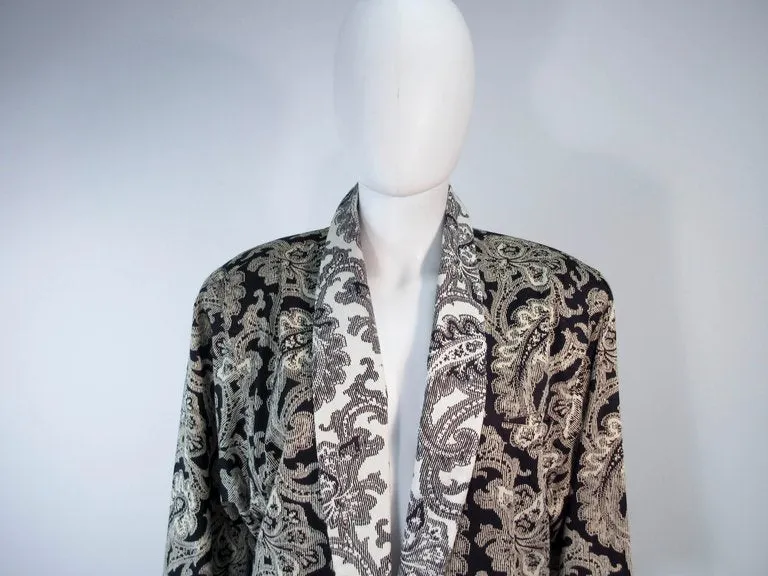 GIANNI VERSACE Vintage Black and White Venetian Coat Size 42