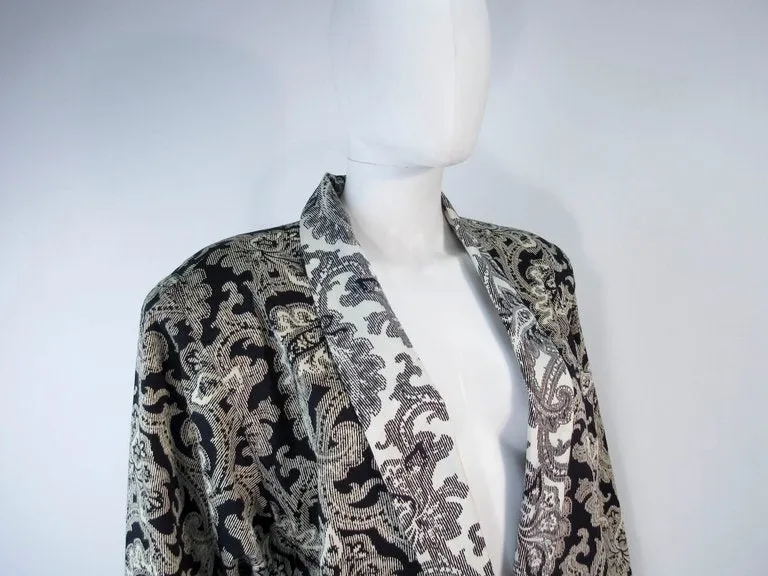 GIANNI VERSACE Vintage Black and White Venetian Coat Size 42