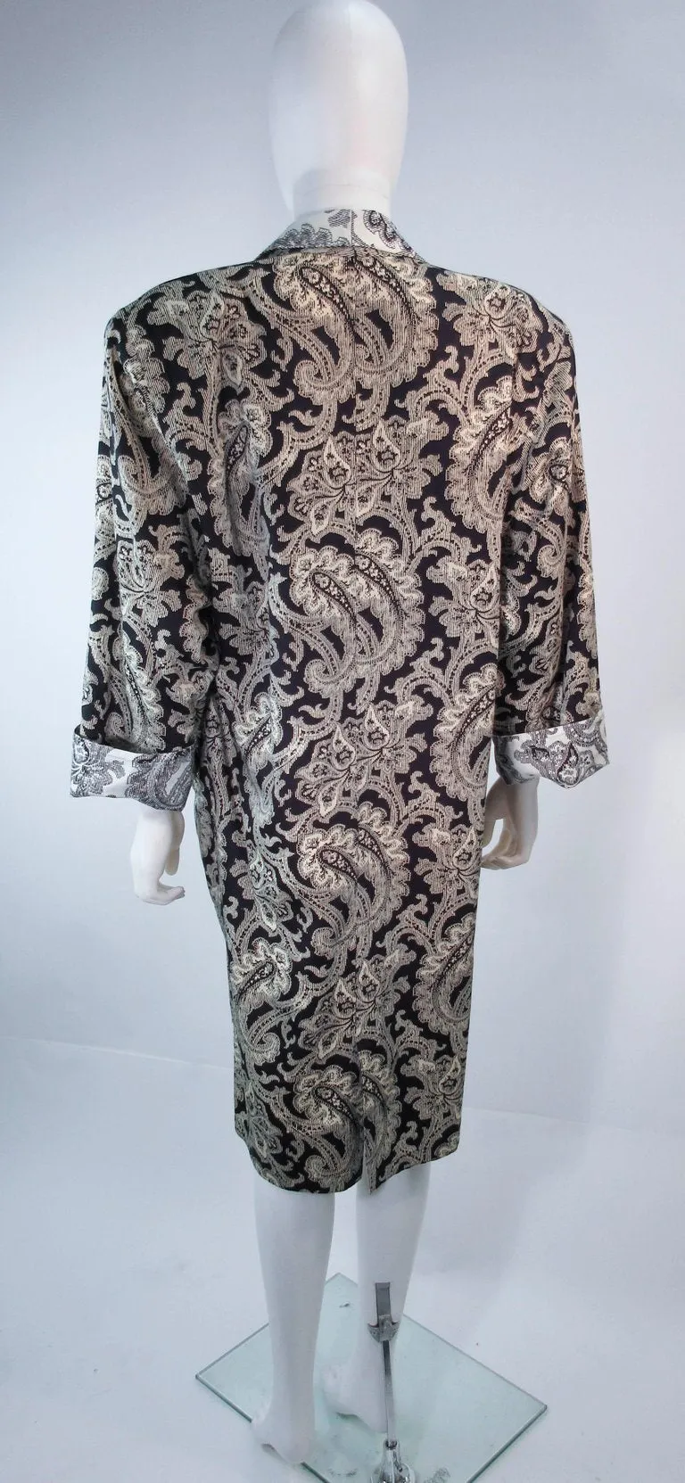 GIANNI VERSACE Vintage Black and White Venetian Coat Size 42