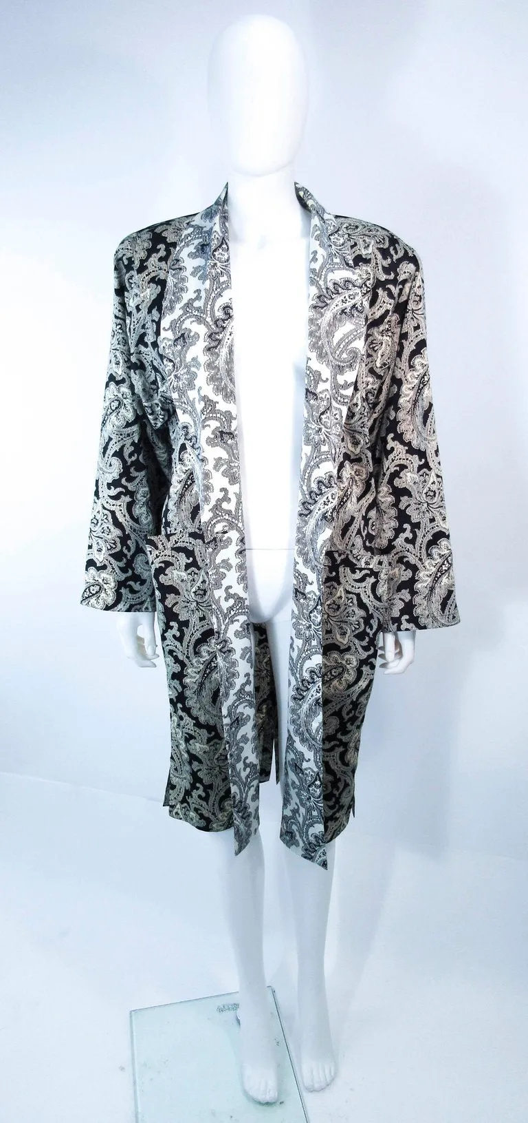 GIANNI VERSACE Vintage Black and White Venetian Coat Size 42