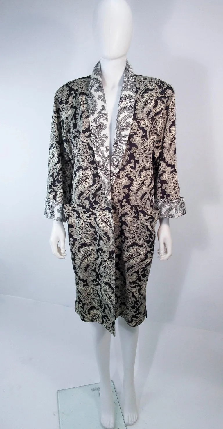 GIANNI VERSACE Vintage Black and White Venetian Coat Size 42