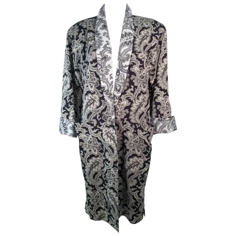 GIANNI VERSACE Vintage Black and White Venetian Coat Size 42