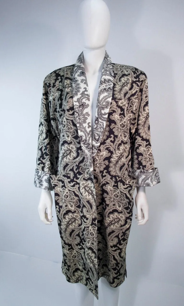 GIANNI VERSACE Vintage Black and White Venetian Coat Size 42