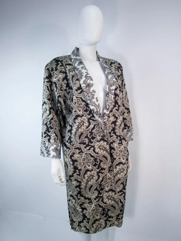 GIANNI VERSACE Vintage Black and White Venetian Coat Size 42