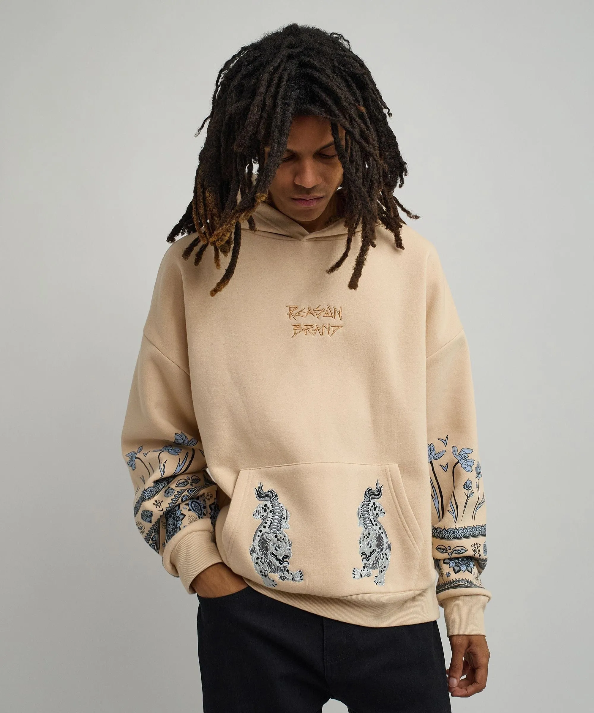 Guardian Embroidered Hoodie - Khaki