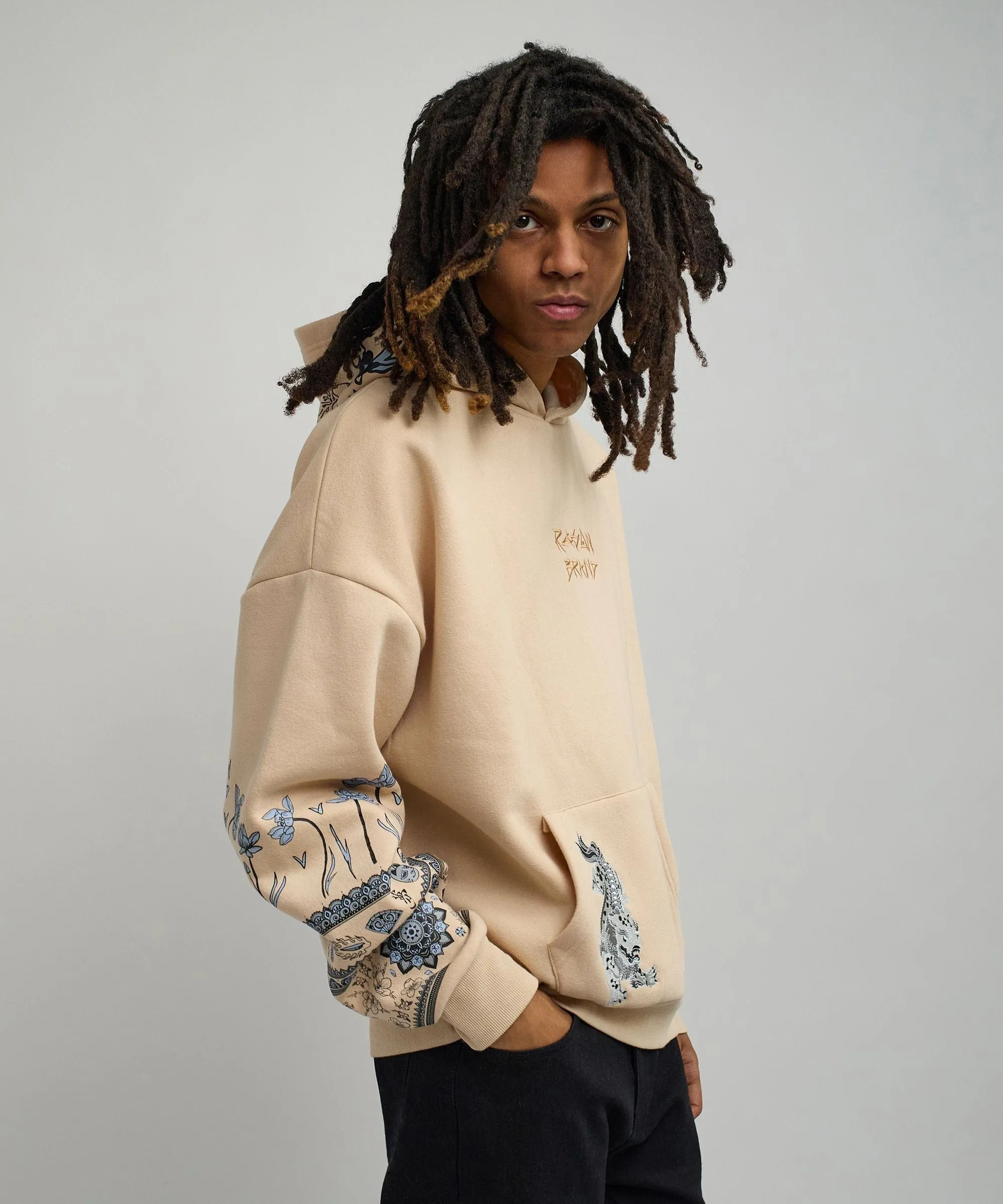 Guardian Embroidered Hoodie - Khaki