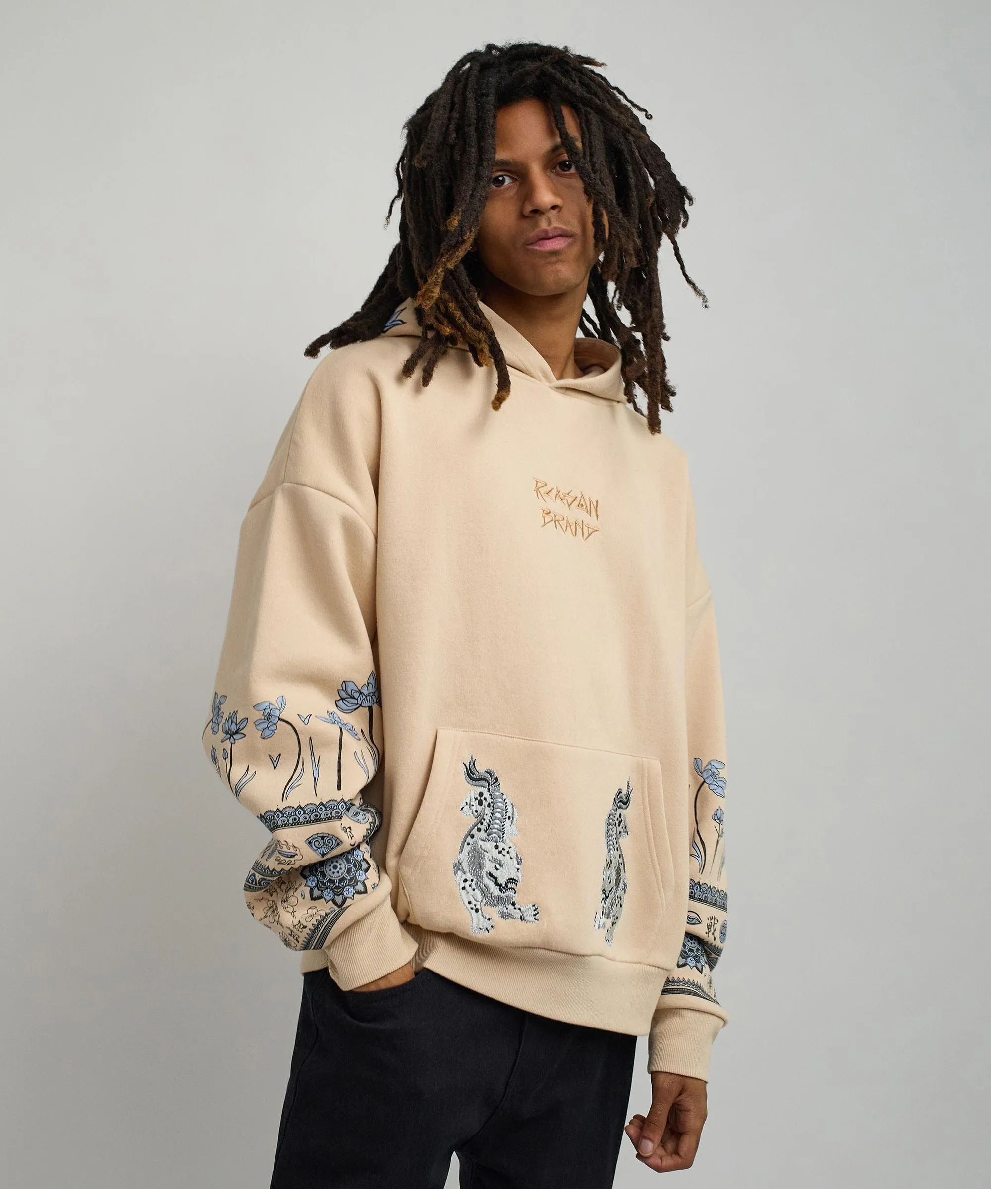 Guardian Embroidered Hoodie - Khaki