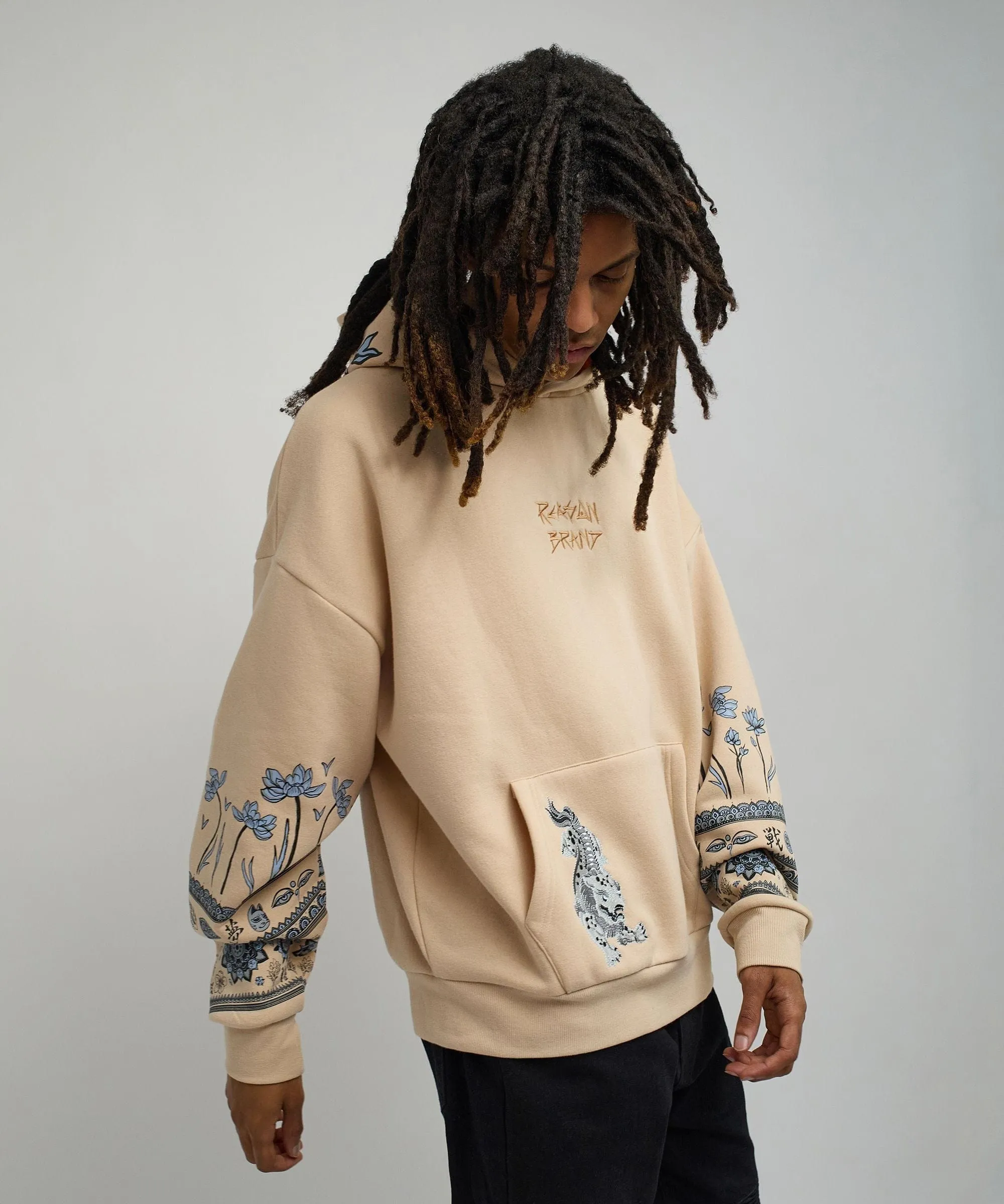 Guardian Embroidered Hoodie - Khaki