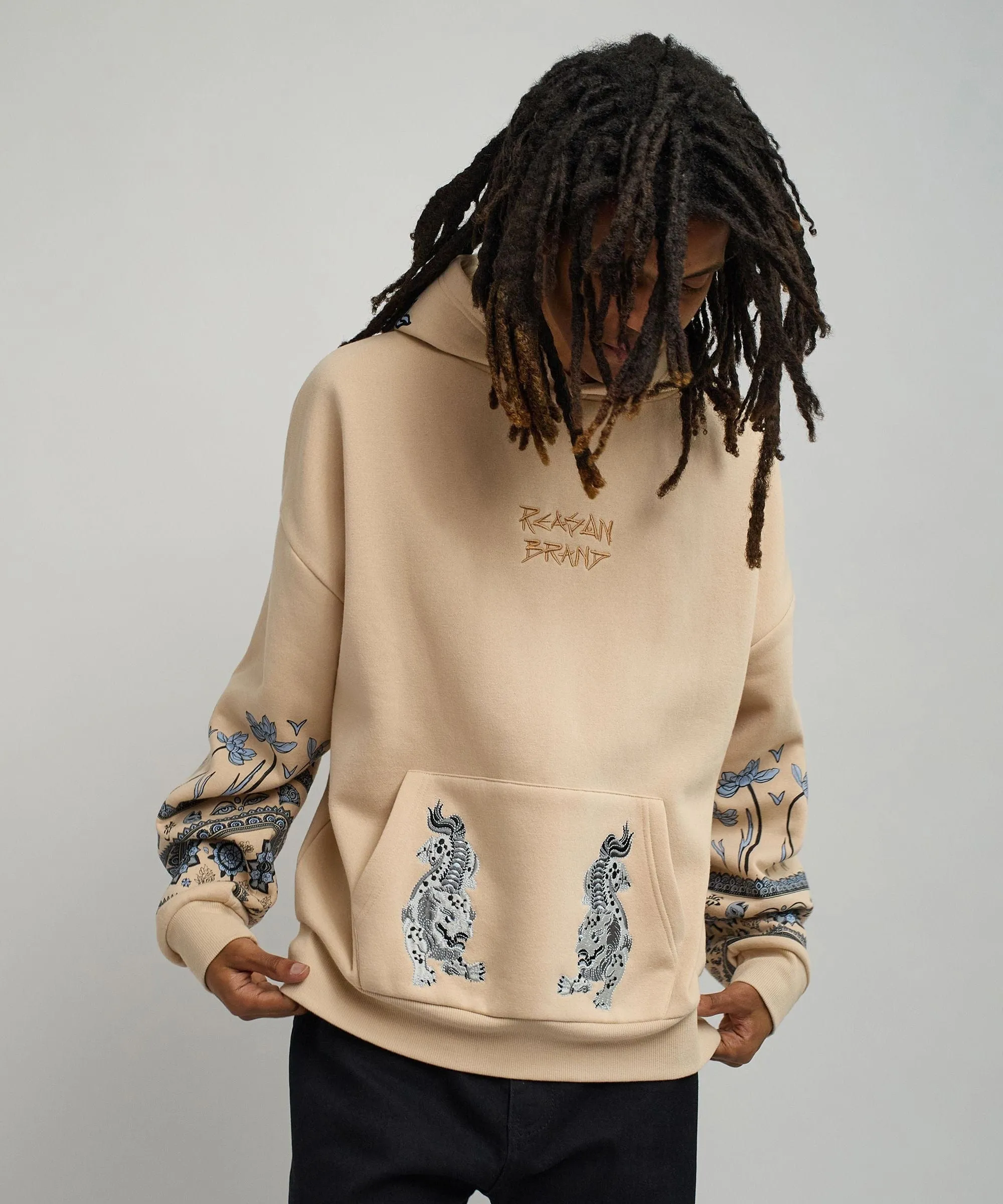 Guardian Embroidered Hoodie - Khaki