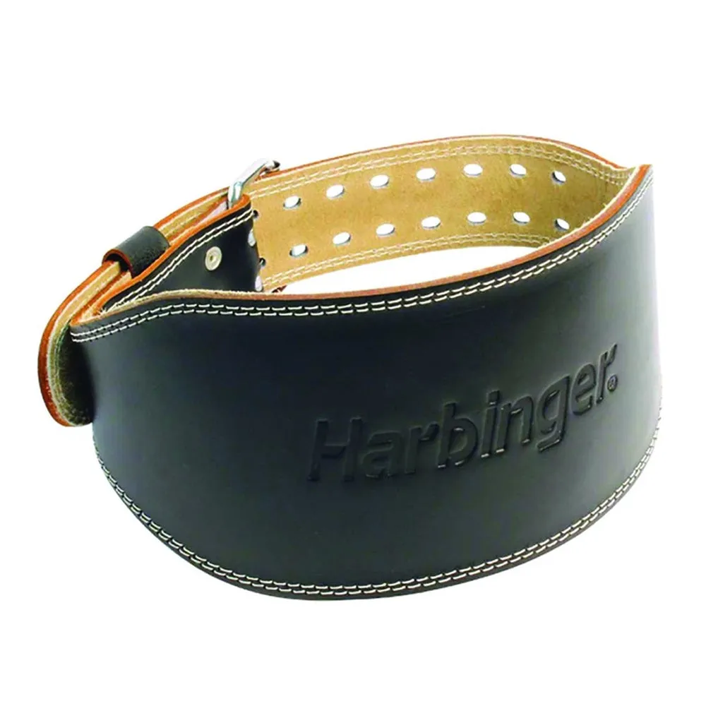 Harbinger 6" Padded Leather Weightlifting Belt