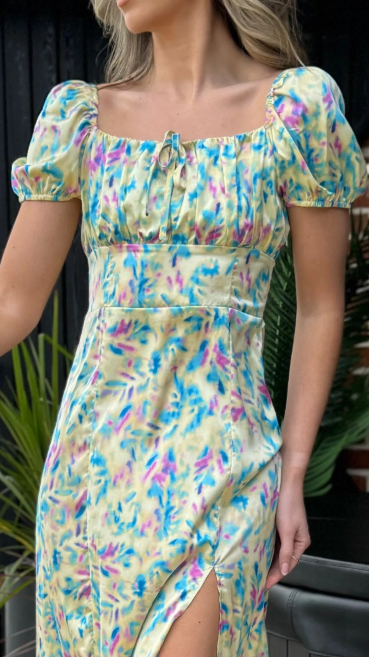 Hattie Blue Floral Printed Midi Dress