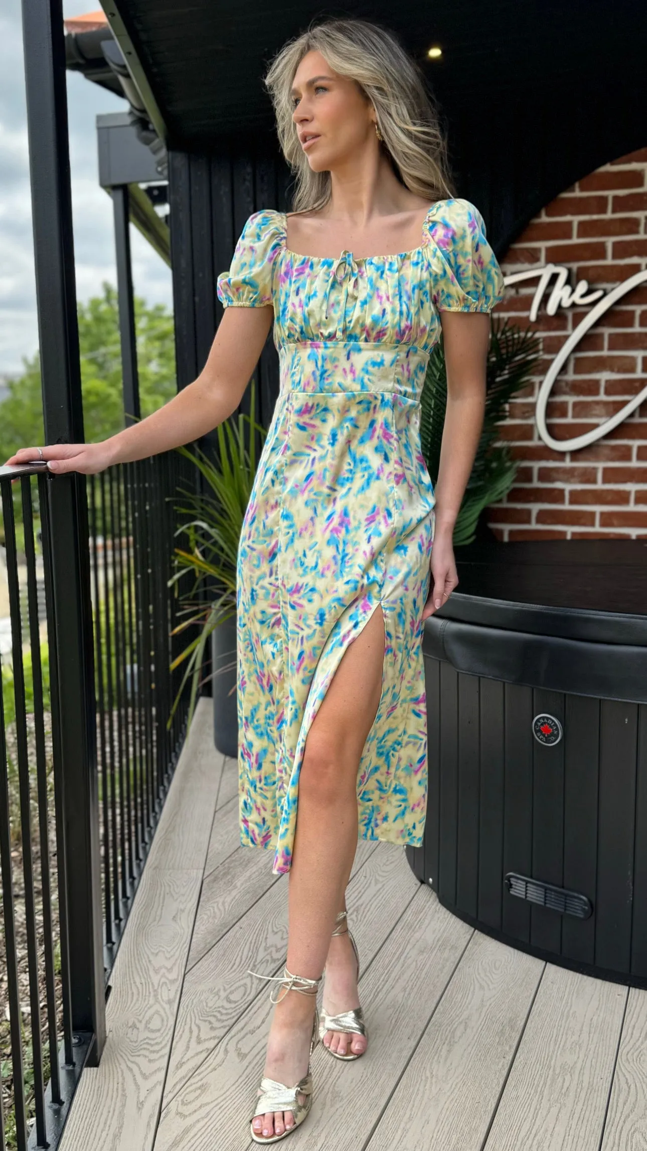 Hattie Blue Floral Printed Midi Dress