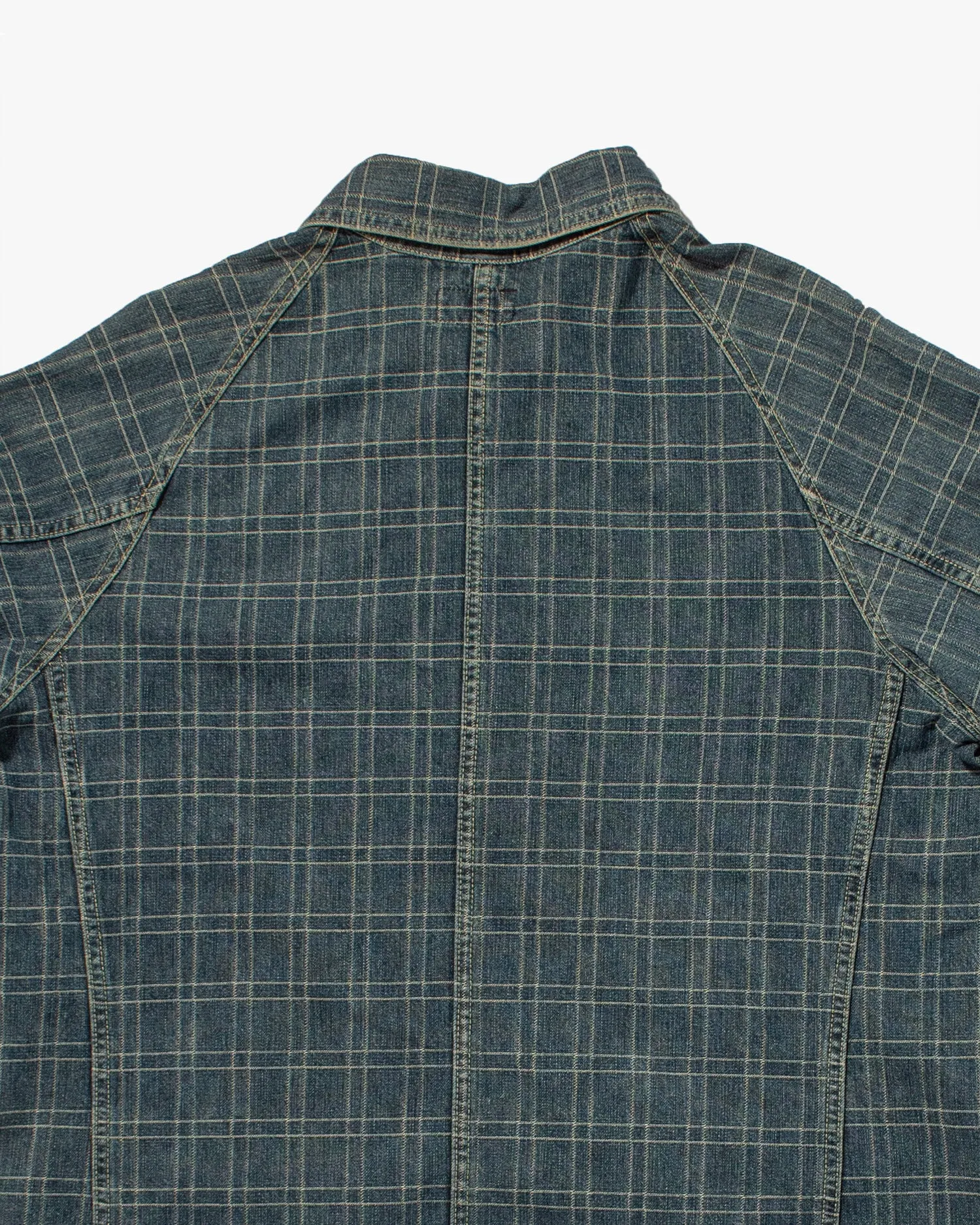 Japanese Repro Denim Coverall Chore coat, Eternal Brand, Denim Tartan Plaid