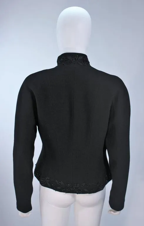 JOHN GALLIANO Black Embellished Silk Jacket Size 6