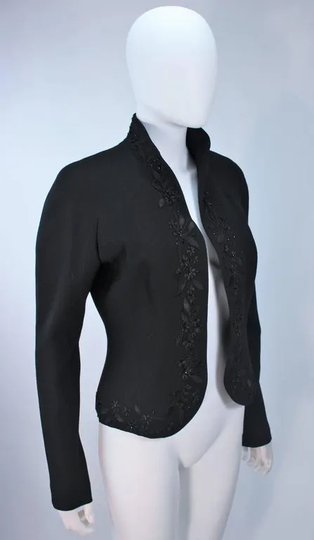 JOHN GALLIANO Black Embellished Silk Jacket Size 6