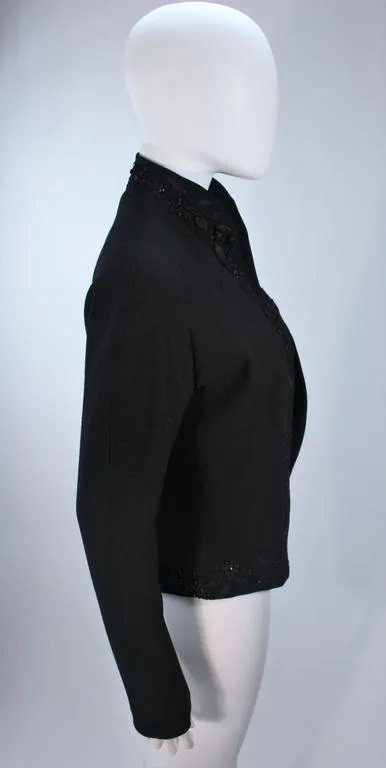 JOHN GALLIANO Black Embellished Silk Jacket Size 6