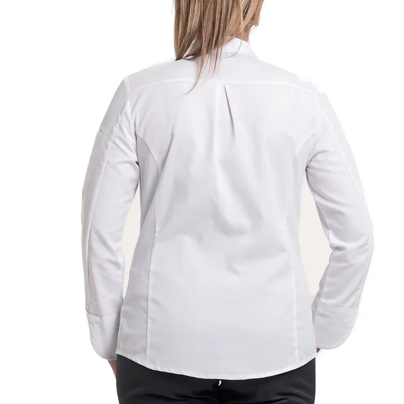 Long Sleeve White Kitchen Coat Flores - ROBUR