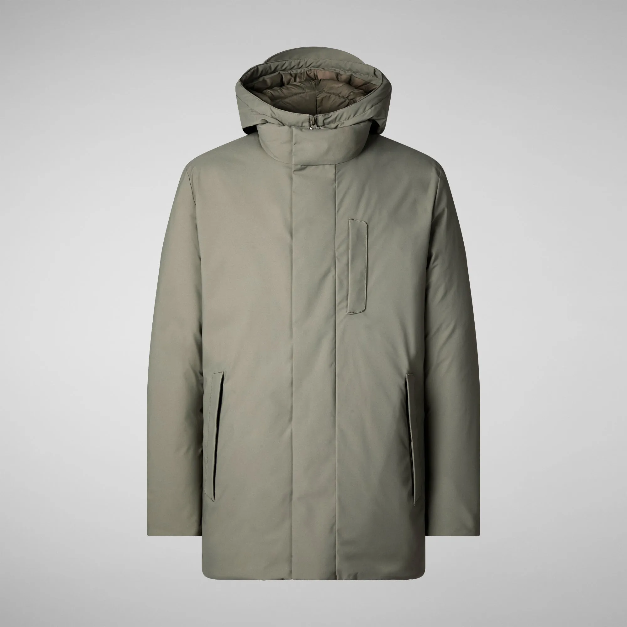 Man's hooded parka Sesle in swamp green