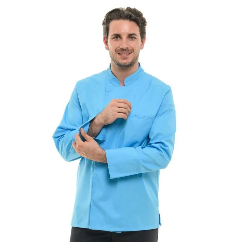 Men's Long Sleeve Turquoise Chef Coat - MANELLI