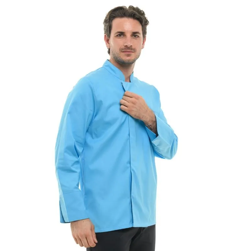 Men's Long Sleeve Turquoise Chef Coat - MANELLI