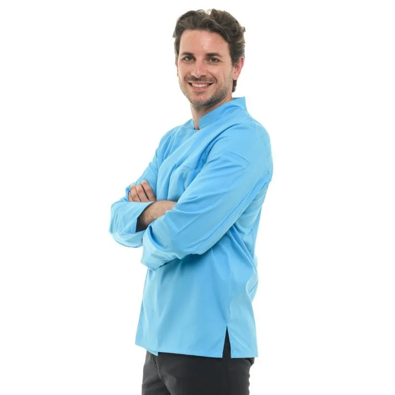 Men's Long Sleeve Turquoise Chef Coat - MANELLI