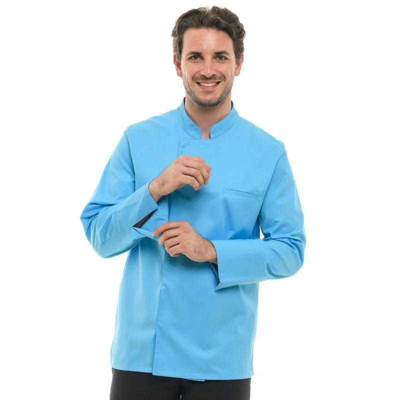 Men's Long Sleeve Turquoise Chef Coat - MANELLI