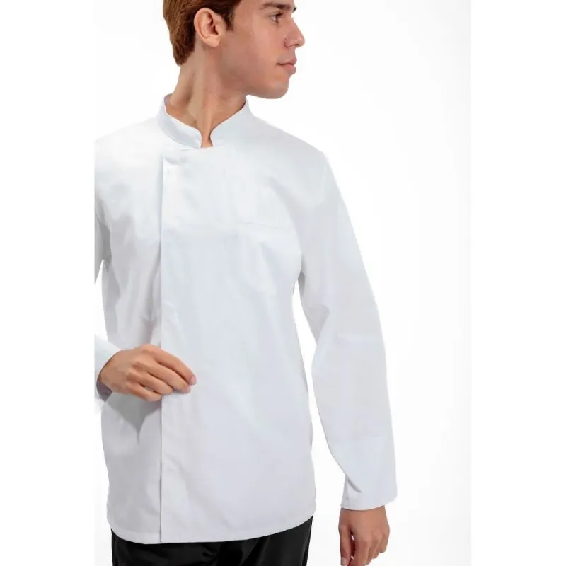 Men's Short Sleeve White Kitchen Coat - MANELLI