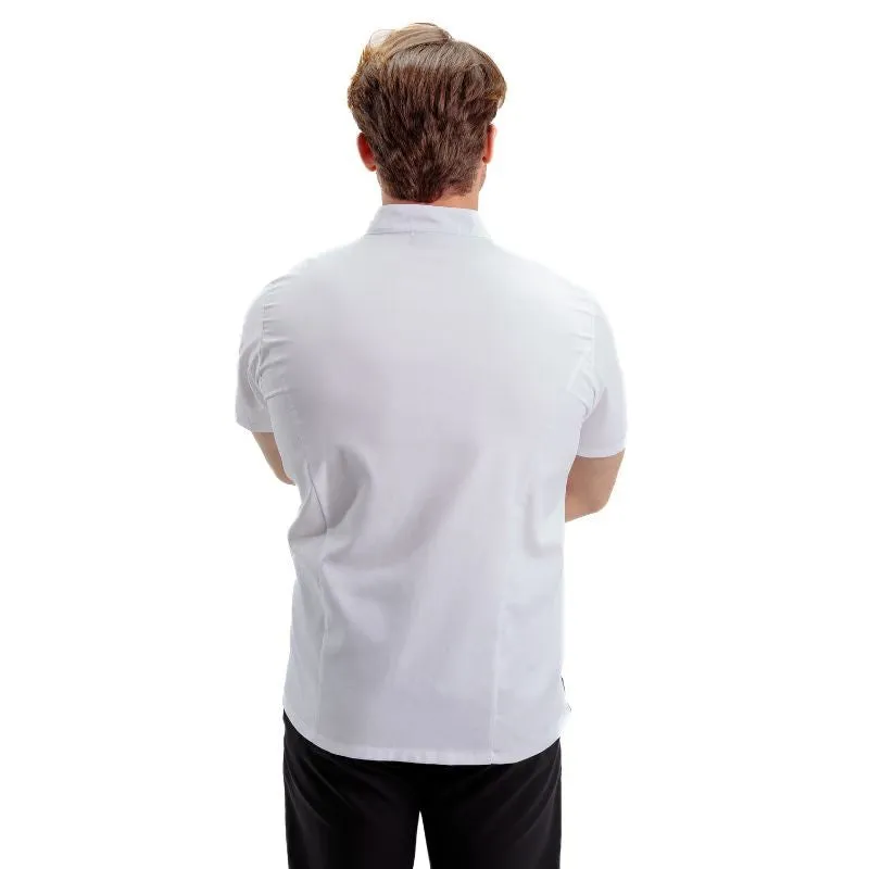 Men's Short Sleeve White Kitchen Coat - MANELLI