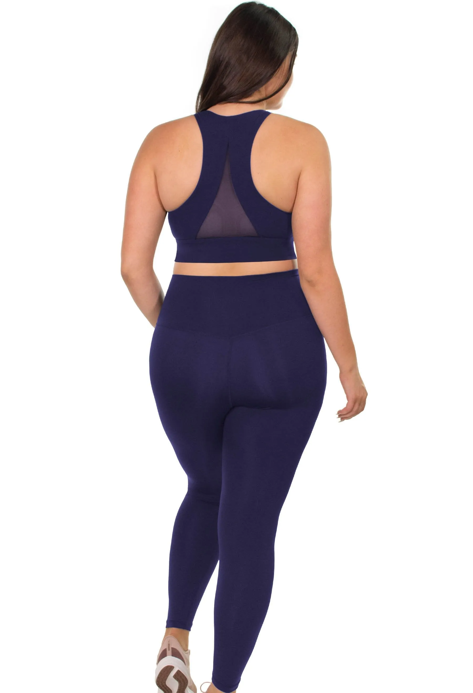 Mesh Racer Bra   High Waisted Leggings Athleisure Set