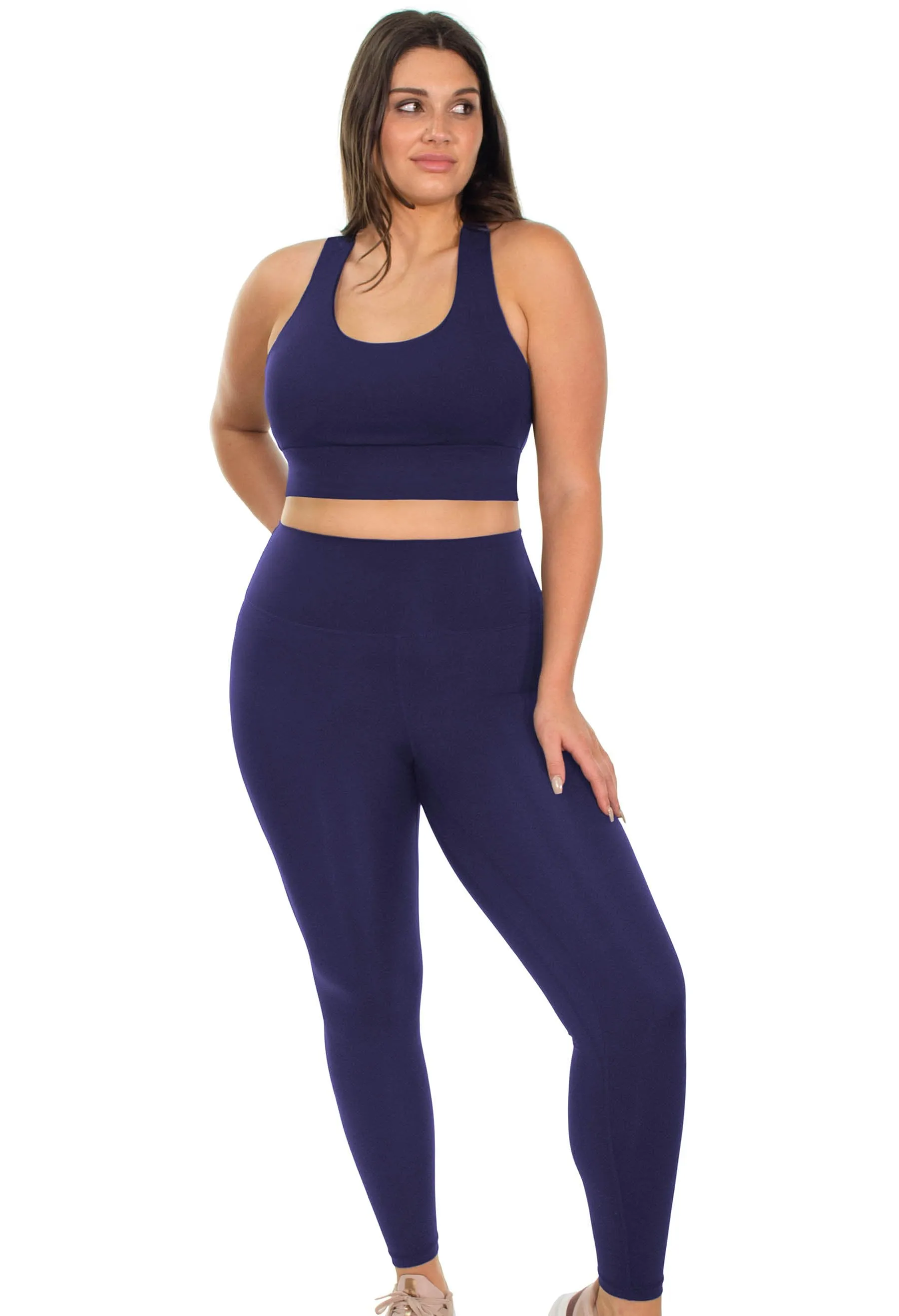 Mesh Racer Bra   High Waisted Leggings Athleisure Set